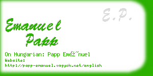 emanuel papp business card